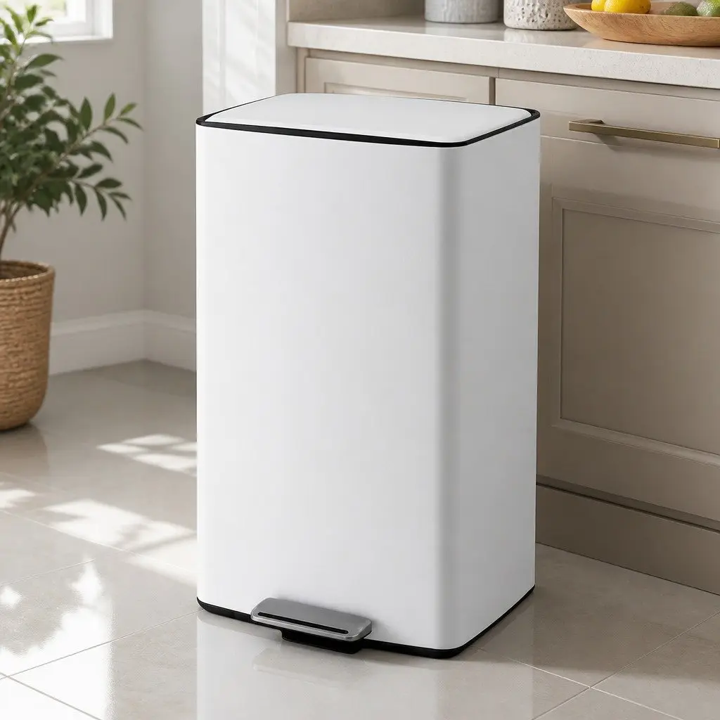 Pedal Bins 40L Rubbish Waste Kitchen Trash Can Hands-Free Soft-Closing Dustbin