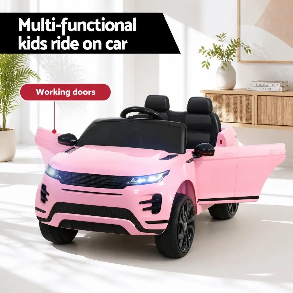 Kids Electric Ride On Car 12V Pink Remote Control Vehicle with Twin Motors and Safety Seat Belt