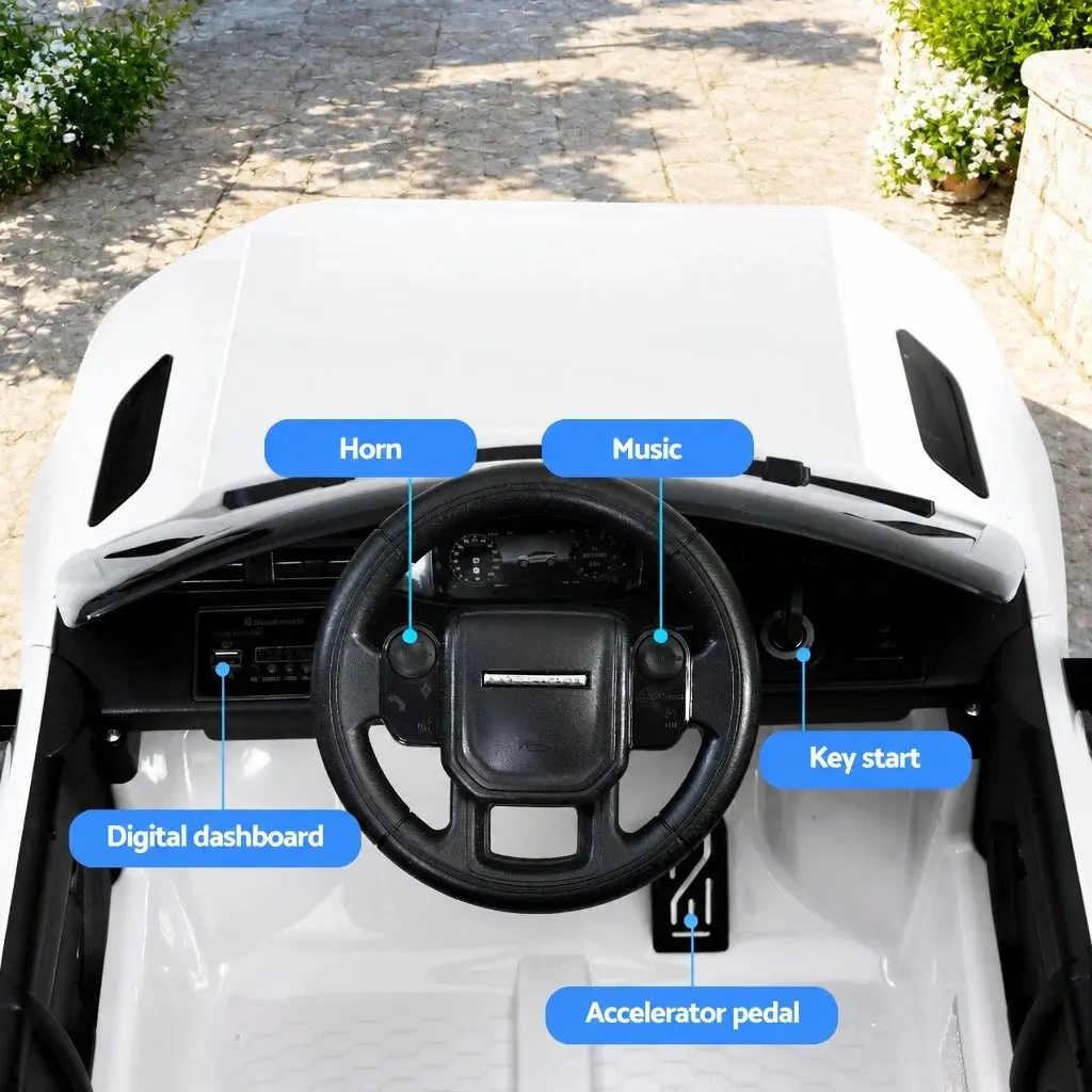 Electric Ride On Car for Kids 12V Battery Powered with Remote Control White