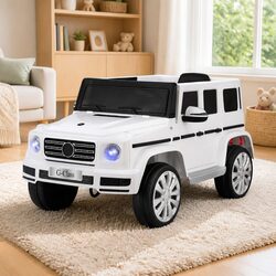 Kids Ride On Car 12V Electric Toy with Remote Control Horn Lights White