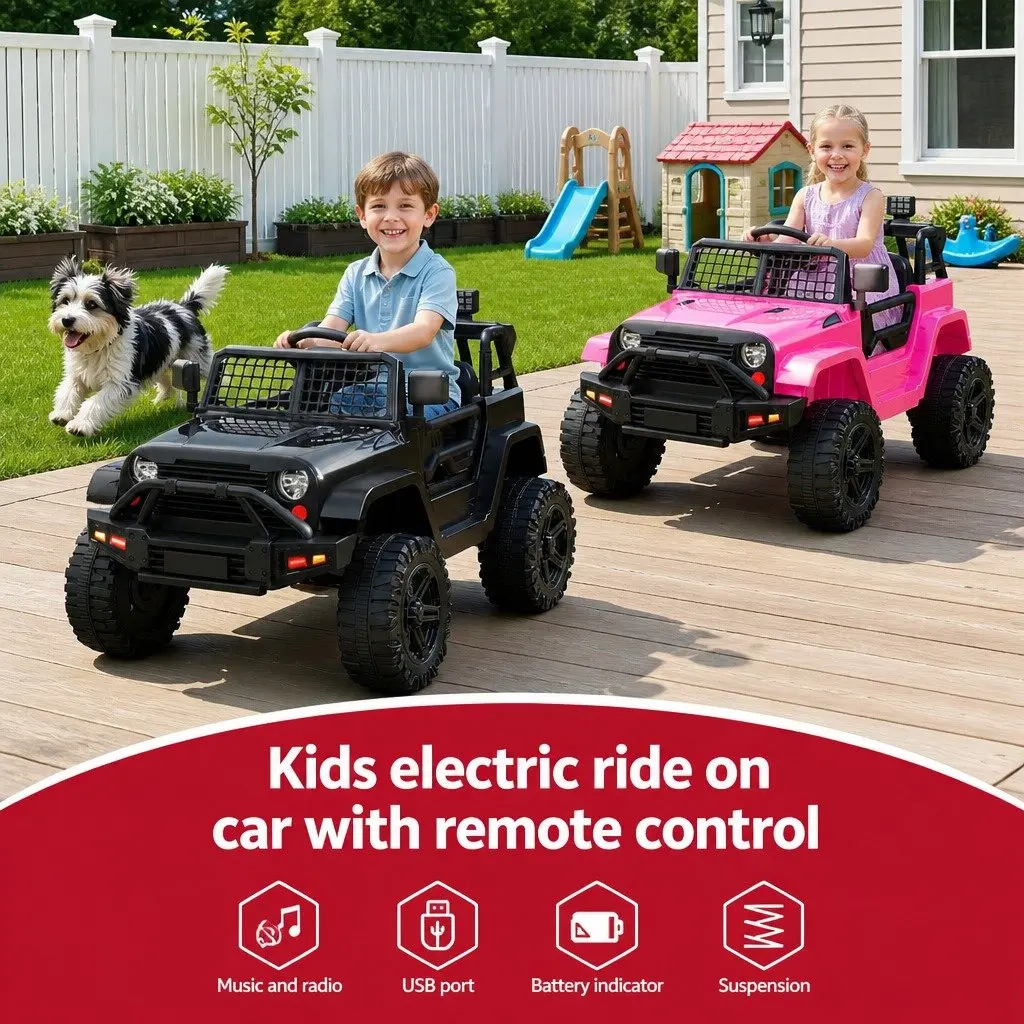 Kids Electric Ride On Car 12V 2x Off-Road Toy Vehicle Remote Control Horn Music
