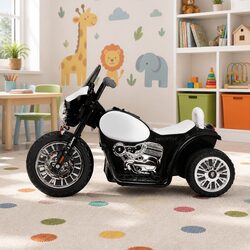 Electric Ride On Police Motorcycle for Kids - Black