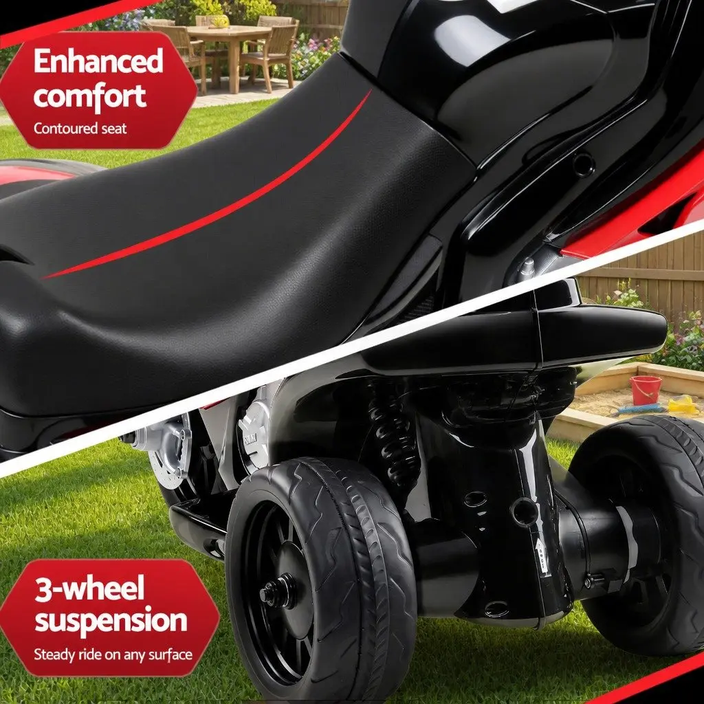 Kids Electric Ride On Motorcycle 6V Battery Powered Red with Acceleration Pedal Control and Anti-slip Tyres