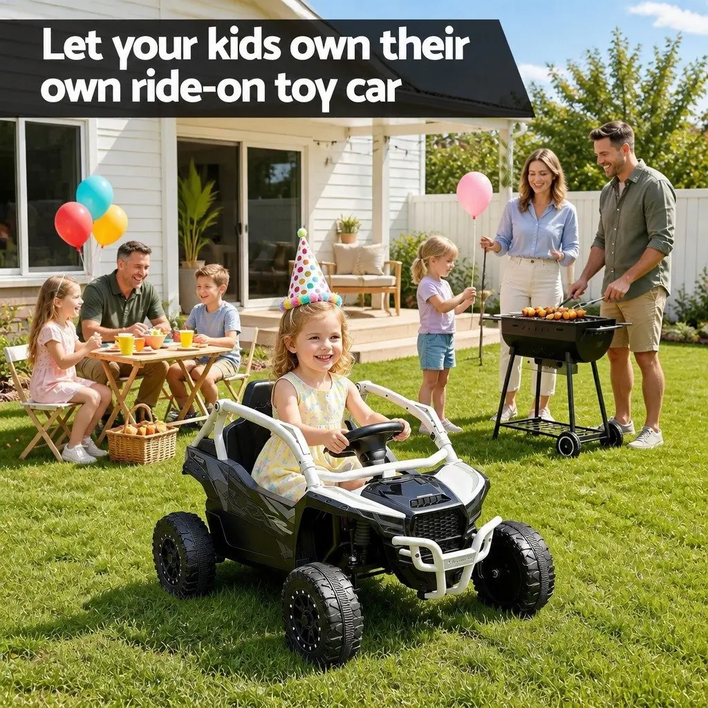 Kids Ride On Car Off-Road Electric Toy with Remote Control Music Steering Wheel