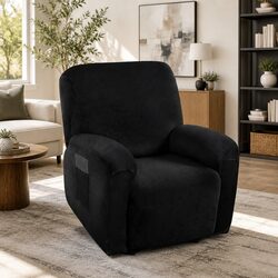 Elegant Black 1-Seater Recliner Chair Cover