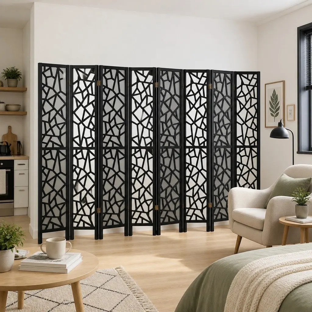 8 Panel Room Divider Screen 325x170cm Foldable Privacy Partition
