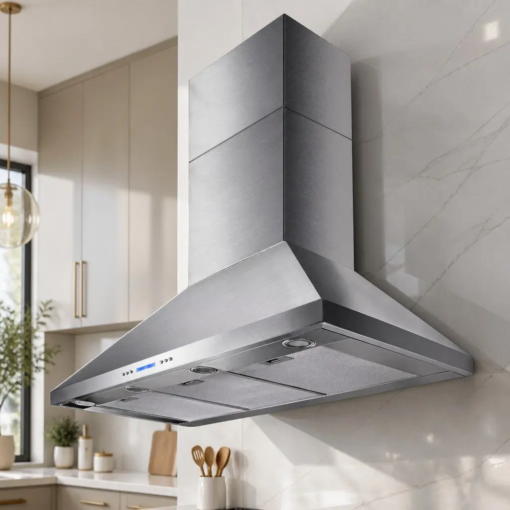 1200mm Wall Mount Range Hood Stainless Steel Dual Copper Motors 3000m3/hr Extraction Capacity
