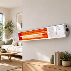 Electric Infrared Strip Heater 2000W Wall Mounted Remote Control Indoor Outdoor