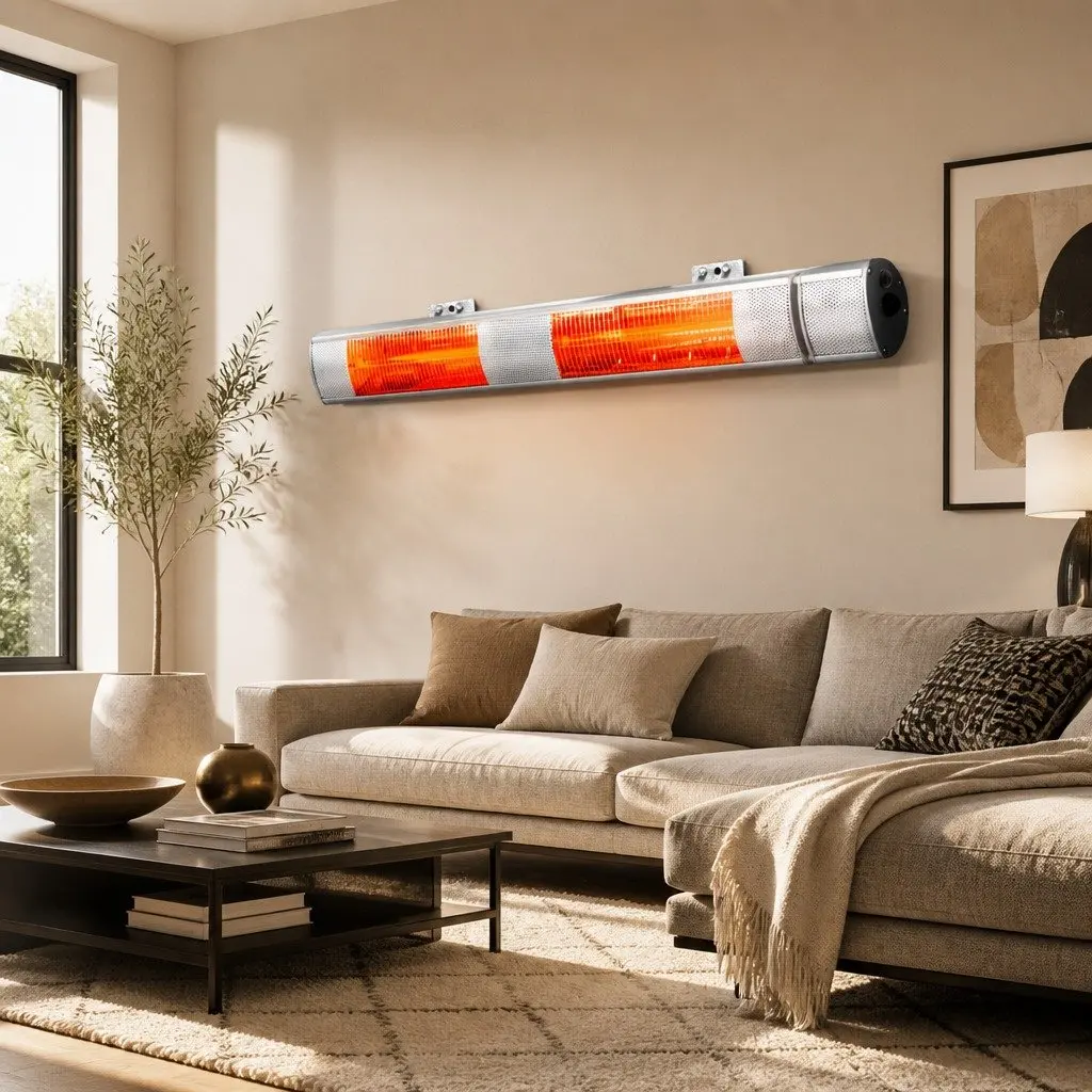 Electric Strip Heater 3000W Infrared Radiant Heating System Wall Mount Remote Control