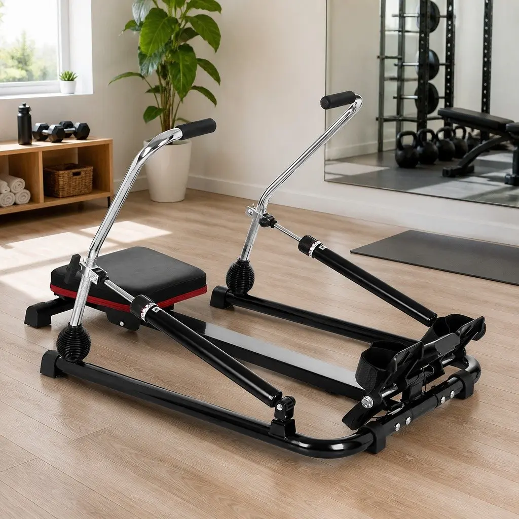 Rowing Machine Hydraulic 12 Levels Adjustable Resistance Home Gym Cardio Fitness Exercise