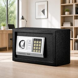 Electronic Digital Safe Box 8.5L Black Home Office Security Cash Deposit Keypad