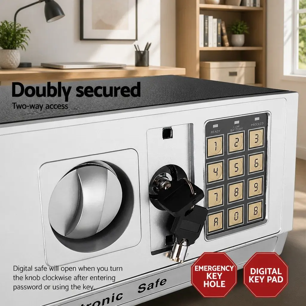 Digital Security Safe Box 50cm Electronic Lockbox Solid Steel Construction Black