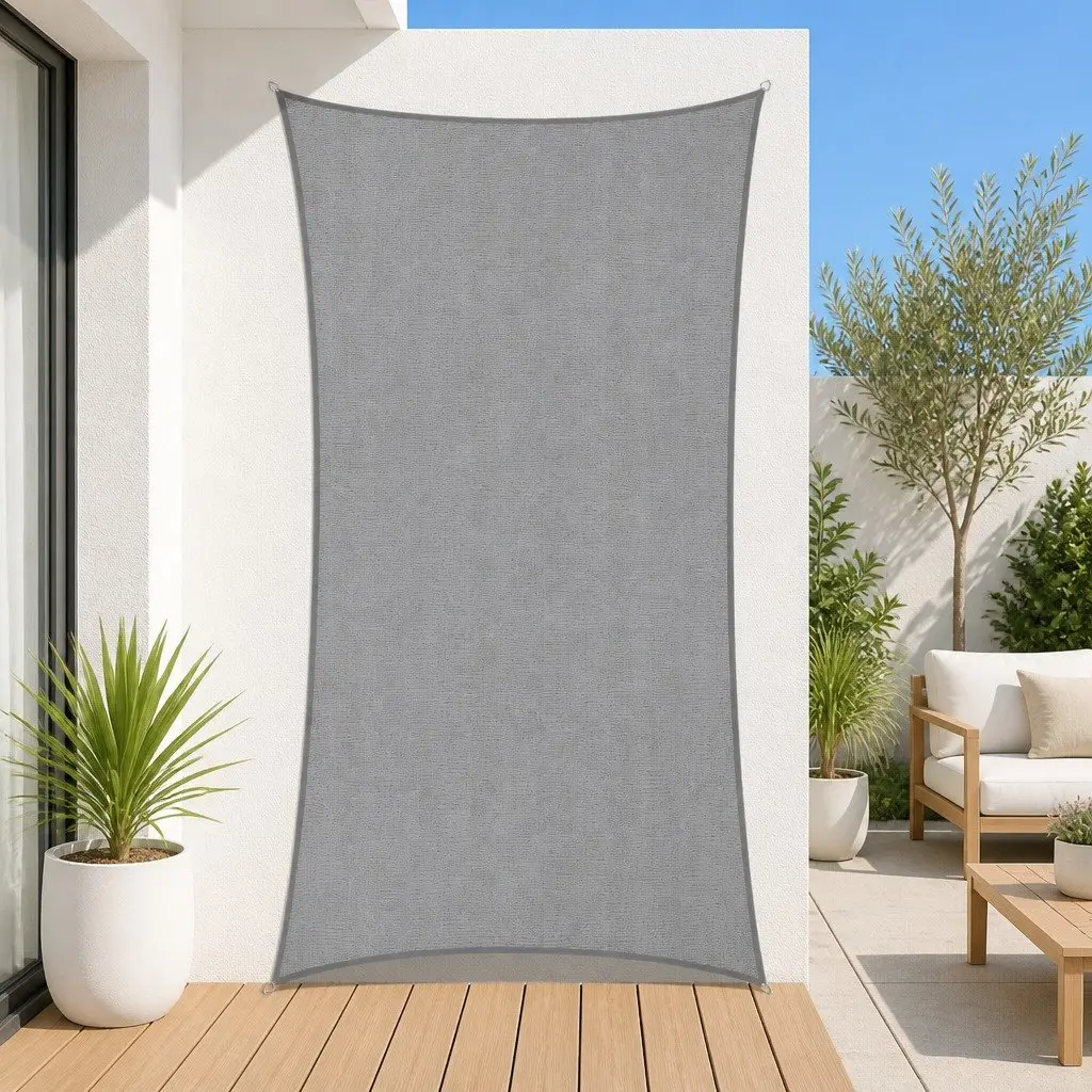 Rectangle Shade Sail 2X5M UV Block Outdoor Canopy for Garden Patio Pool