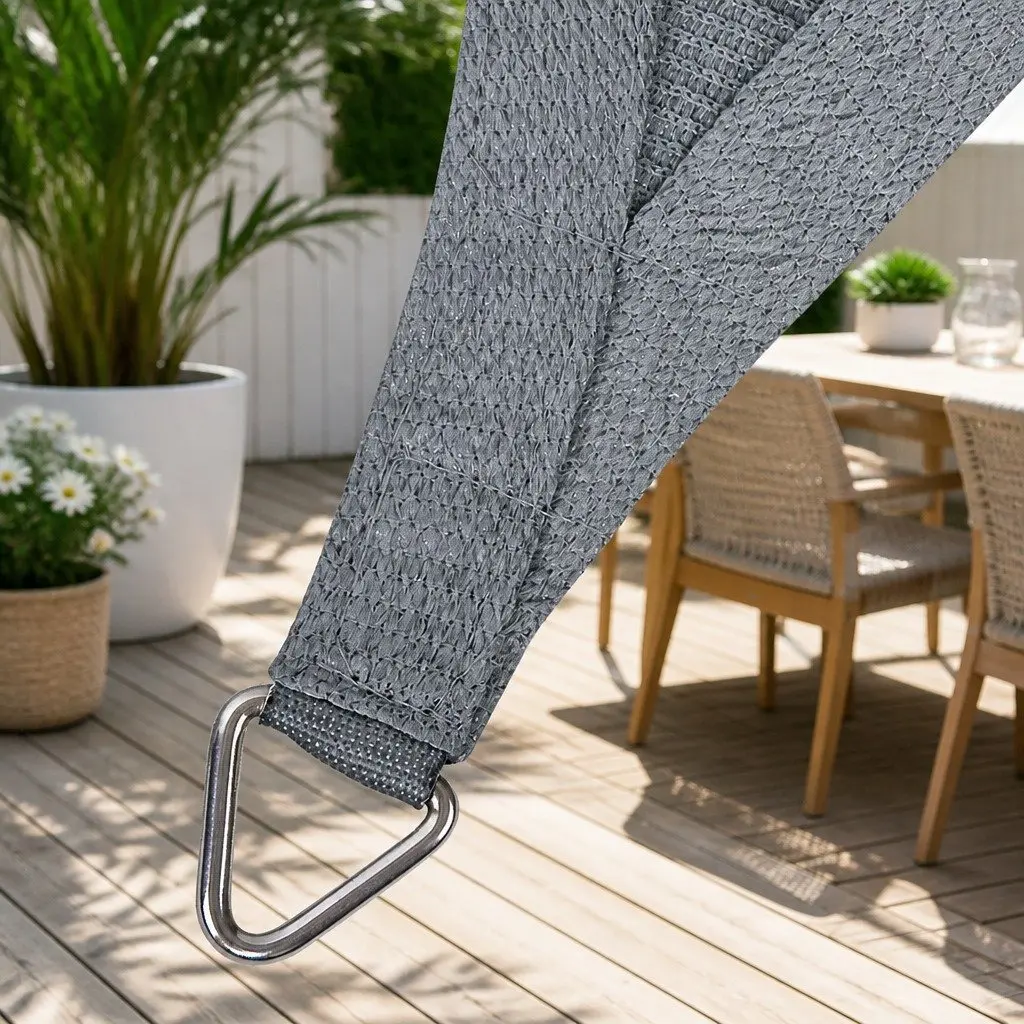 Square Shade Sail 3x3m Grey UV Protection Commercial Grade 280g/m² Breathable Fabric Outdoor Patio Pool Deck Sunshade Cloth