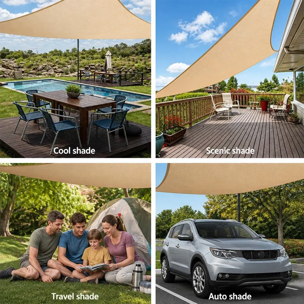 Shade Sail 4x5m Rectangle Commercial Grade UV Block Outdoor Patio Pool Sunshade