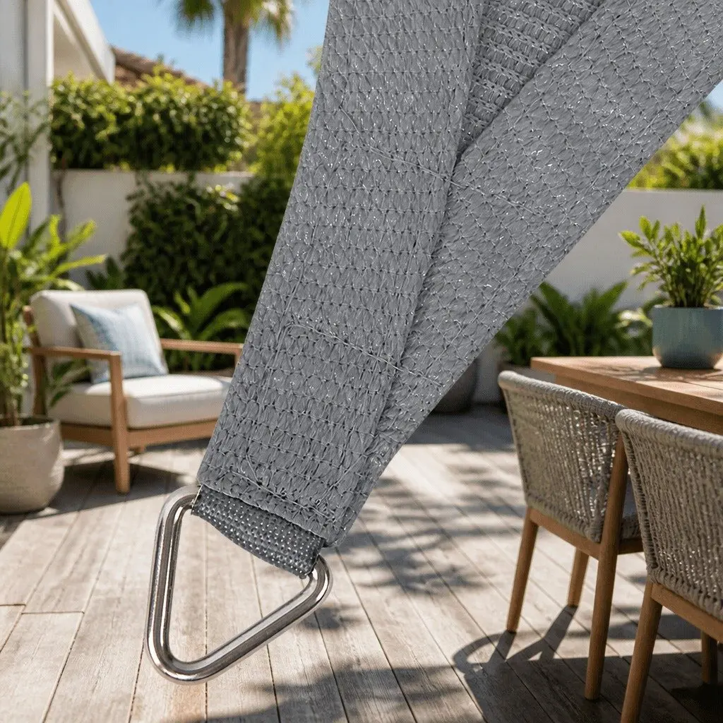 Rectangle Shade Sail 6x6m Grey 280GSM UV Protection Outdoor Cover
