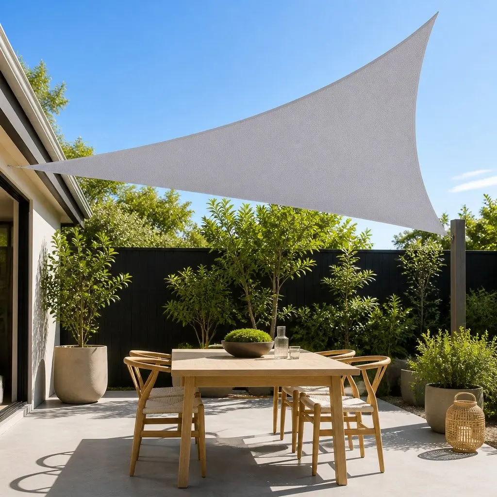 Triangle Shade Sail 4x4x4m Waterproof UV Protection Grey