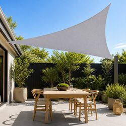 Triangle Shade Sail Waterproof Canopy 4x4x4m Grey UV Protection Garden Patio