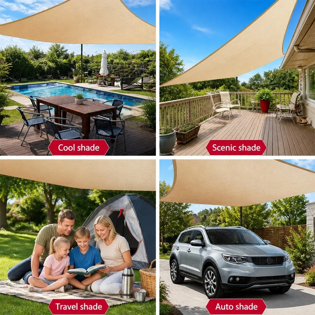 Rectangle Shade Sail 4x5m Waterproof UV Protection Outdoor
