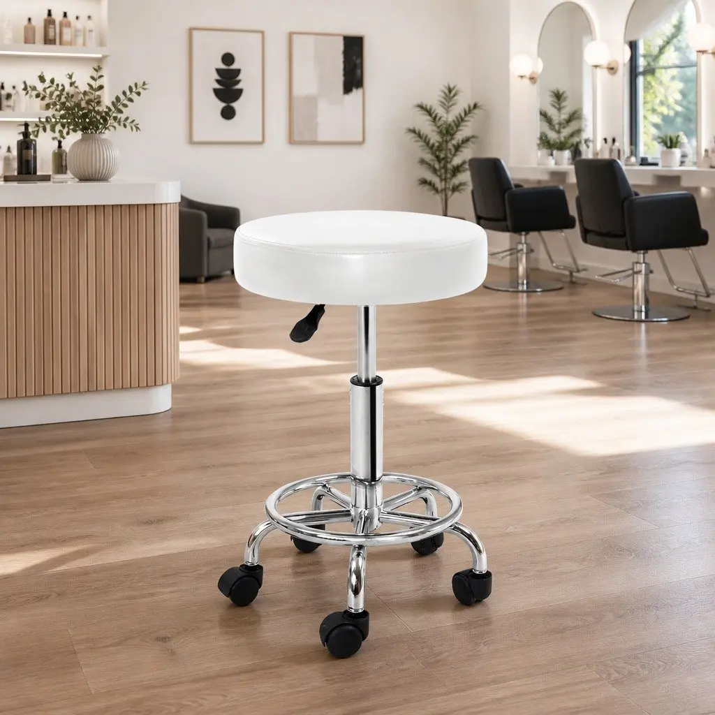 Salon Stool Round Swivel Chair Adjustable Height Rotatable Comfort Office Studio