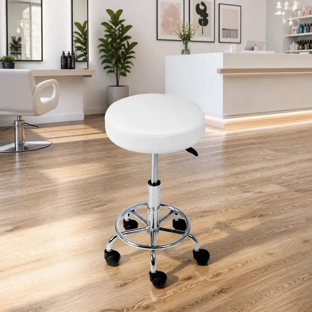 Salon Stool Round Swivel Chair Adjustable Height Rotatable Comfort Office Studio