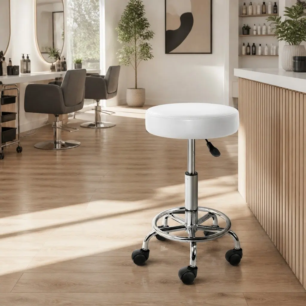 Salon Stool Round Swivel Chair Adjustable Height Rotatable Comfort Office Studio