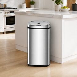 50L Motion Sensor Automatic Rubbish Bin Silver Hands-Free Kitchen Waste