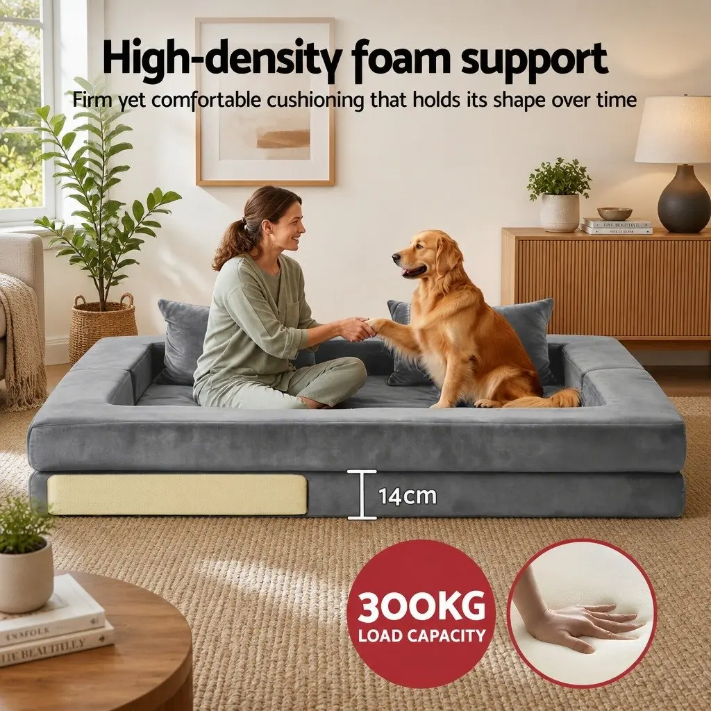 Convertible Sofa Bed Grey 3-in-1 Functionality Foldable Lounge Couch with Armrests and Soft Velvet Upholstery