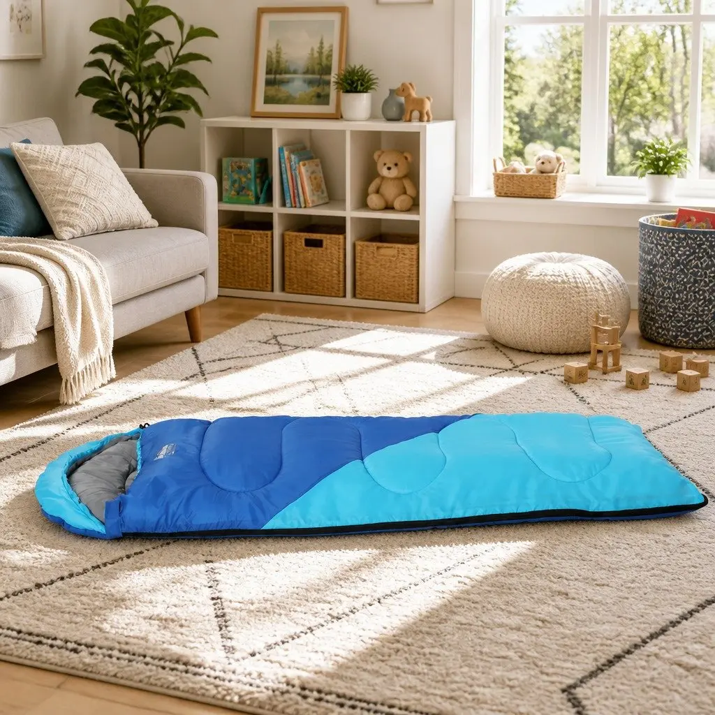 Kids Sleeping Bag 172cm Thermal Lightweight Portable Blue