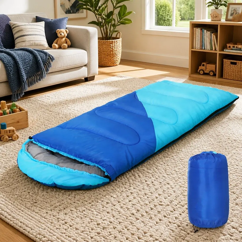 Kids Sleeping Bag 172cm Thermal Lightweight Portable Blue