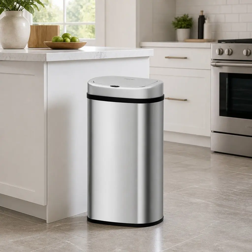 Automatic Rubbish Bin 60L Hands-Free Motion Sensor Silver