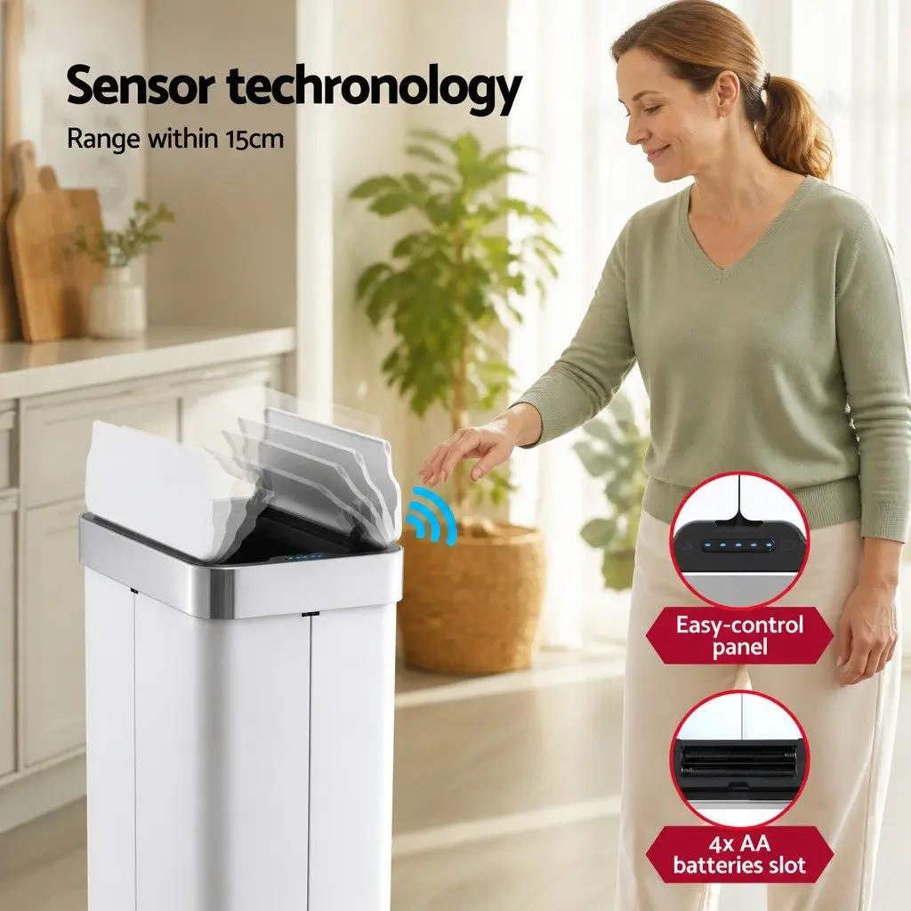 Automatic Sensor Rubbish Bin 70L Touchless Kitchen Waste Can Hands-Free