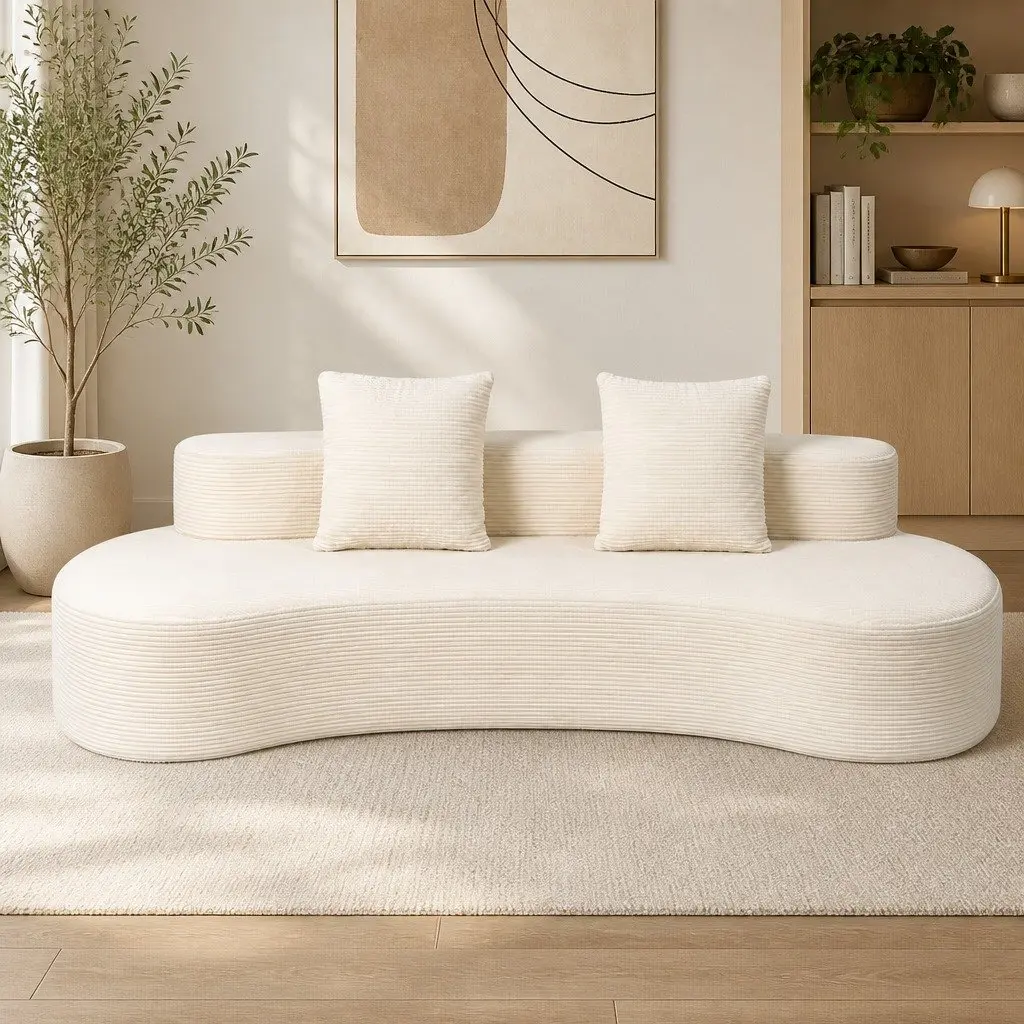 Modular Sofa Bed 228cm High-Density Foam Boneless Couch 4 Seater Living Room Furniture