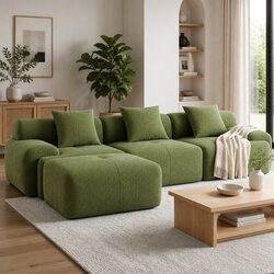 Enhance Your Space with the Green Modular Sofa Bed