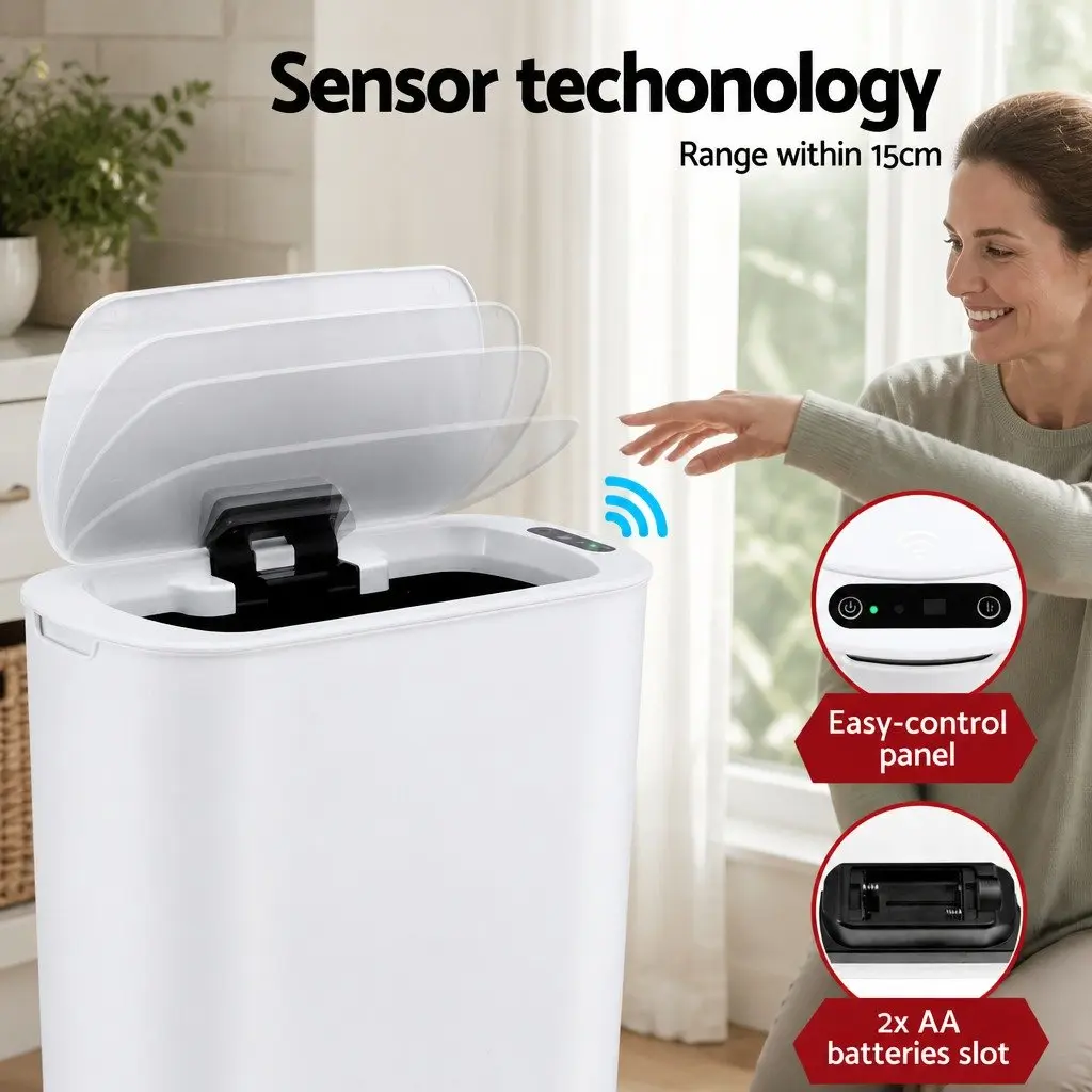 Automatic Motion Sensor Trash Bin 21L Touchless Kitchen Garbage Can Slim