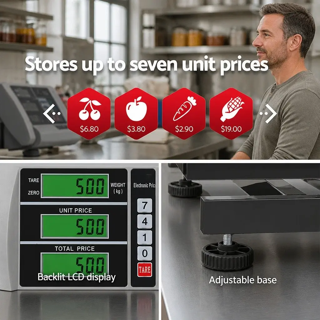 Digital Platform Scale 300KG Heavy-Duty Accurate Weighing Machine with LCD Display