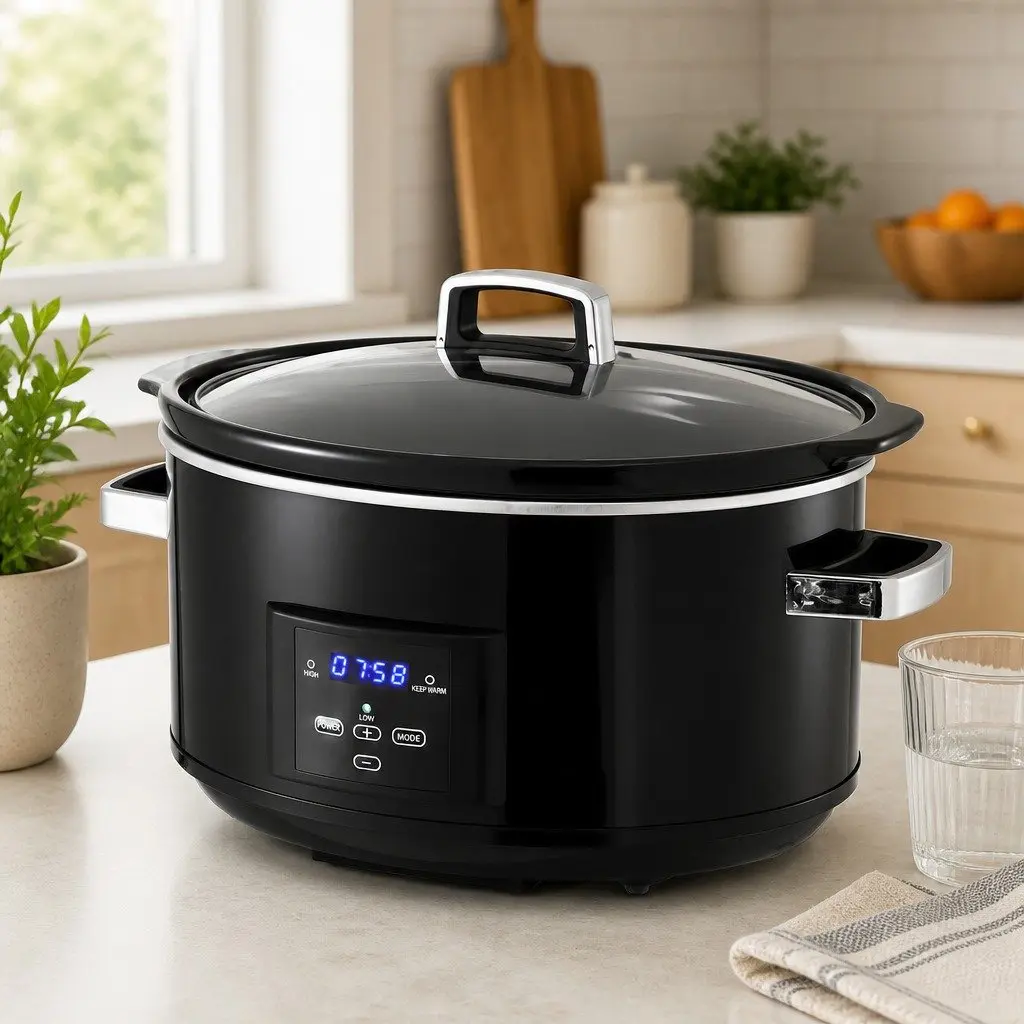 8L Electric Slow Cooker Multi Cooker 3 Heat Settings Digital Programmable