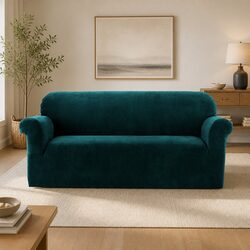 3 Seater Sofa Cover Velvet Couch Protector Stretch Armchair Slipcover Agate
