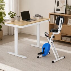 Dual-Function Electric Standing Desk and Exercise Bike Combo