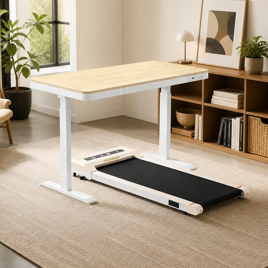 Electric Standing Desk Treadmill Combo 120cm Adjustable Height Motorised Walking Pad
