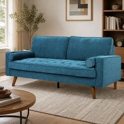 3 Seater Lounge Couch in Blue for a Cozy Living Space