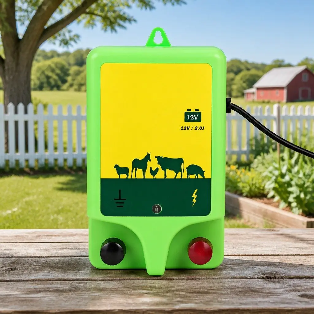Electric Fence Energiser 18km Battery Powered Brief Pulse Function for Livestock Pet Garden Fencing