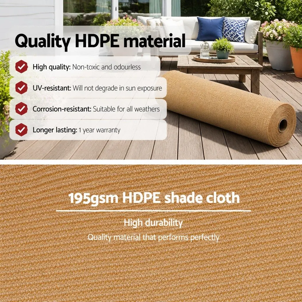 Shade Cloth 1.83m x 10m Heavy Duty UV Stabilized 90% Shade Block Outdoor Garden Shadecloth