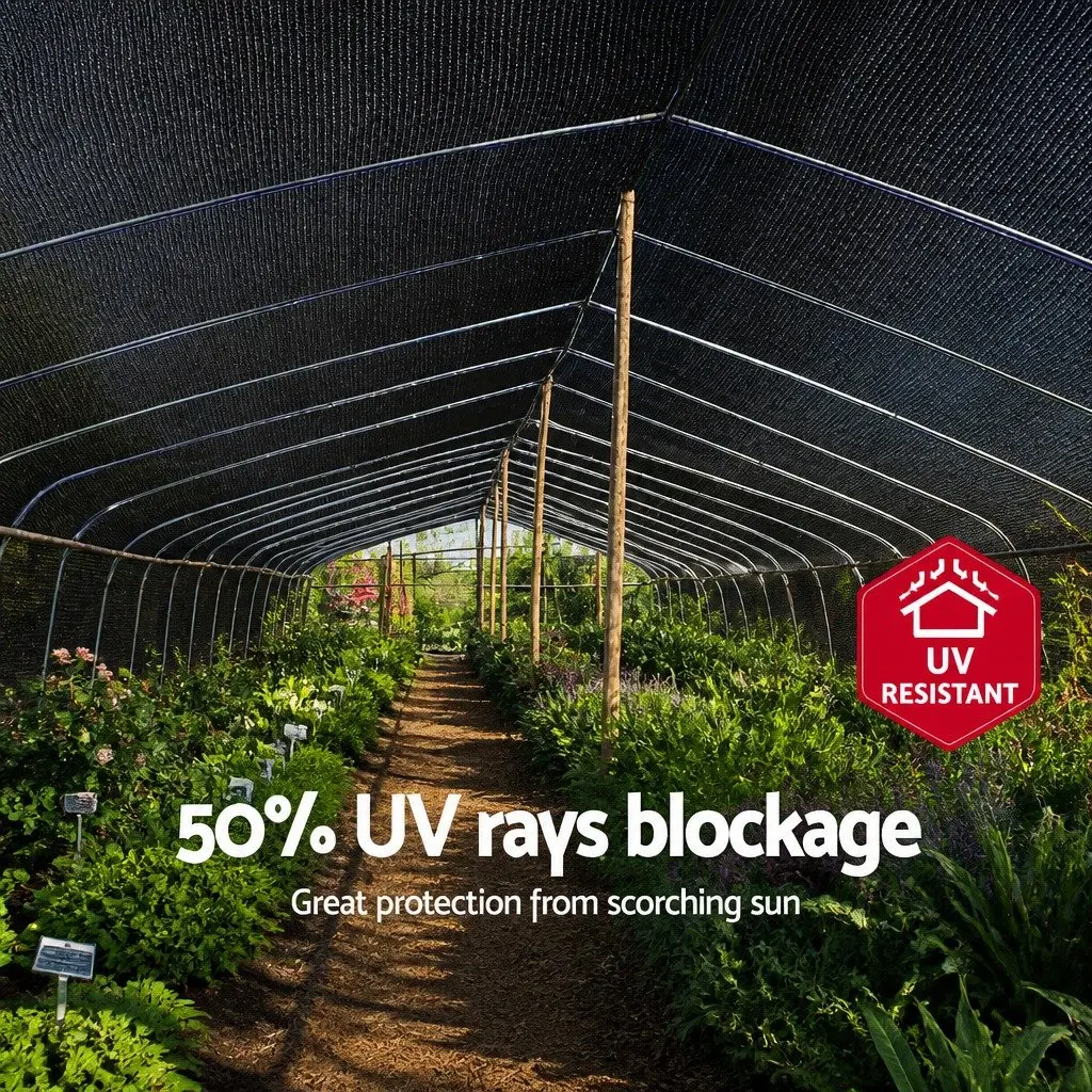 Shade Cloth 1.83m x 20m 50% Block UV-Stabilised Garden Greenhouse Mesh
