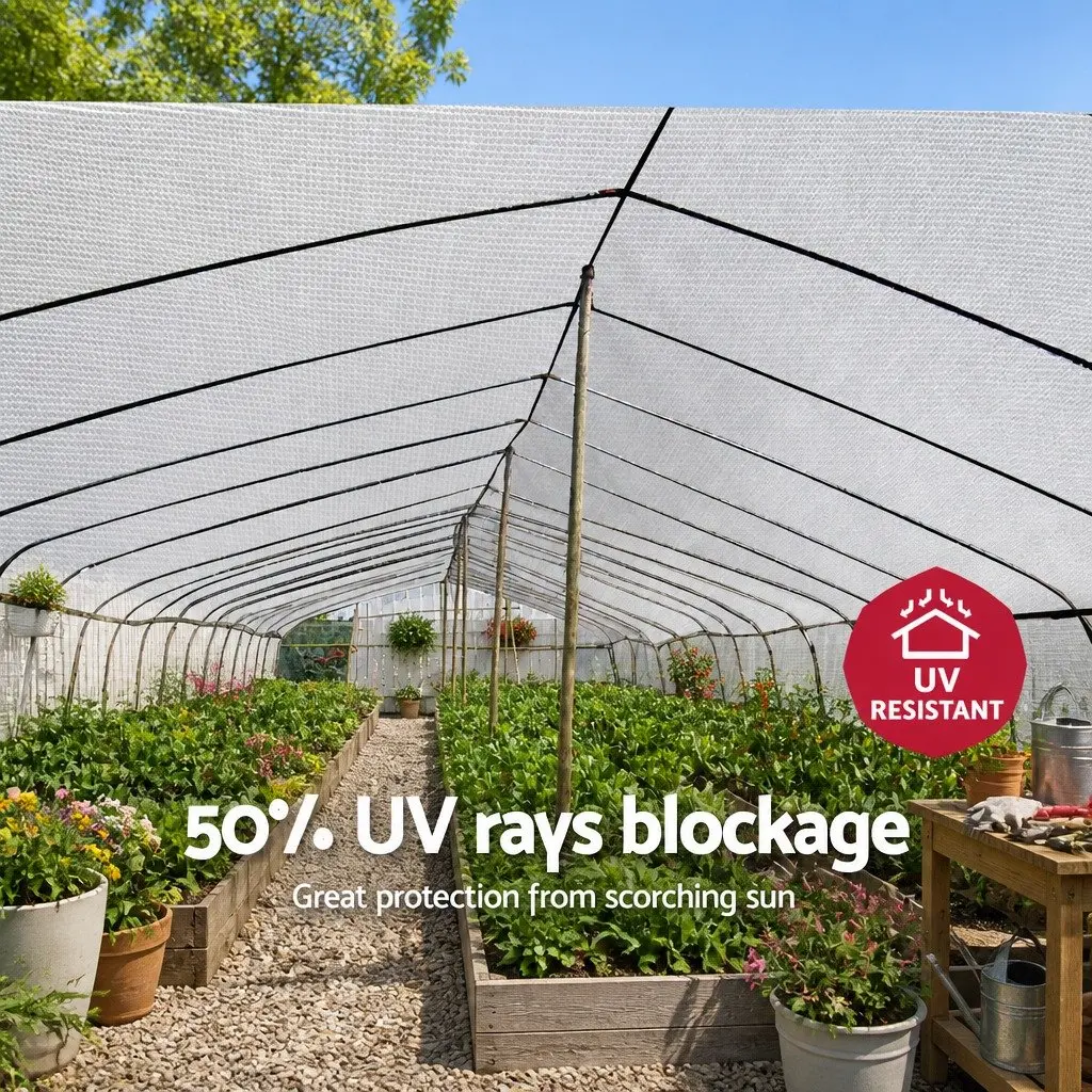 Shade Cloth 3.66m x 10m 50% UV Block Heavy Duty for Garden Greenhouse