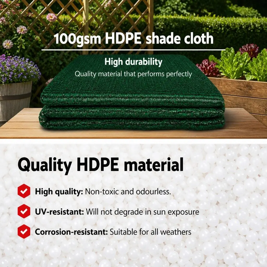 Shade Cloth 3.66m x 30m 50% UV Block Green Heavy Duty for Garden Greenhouse