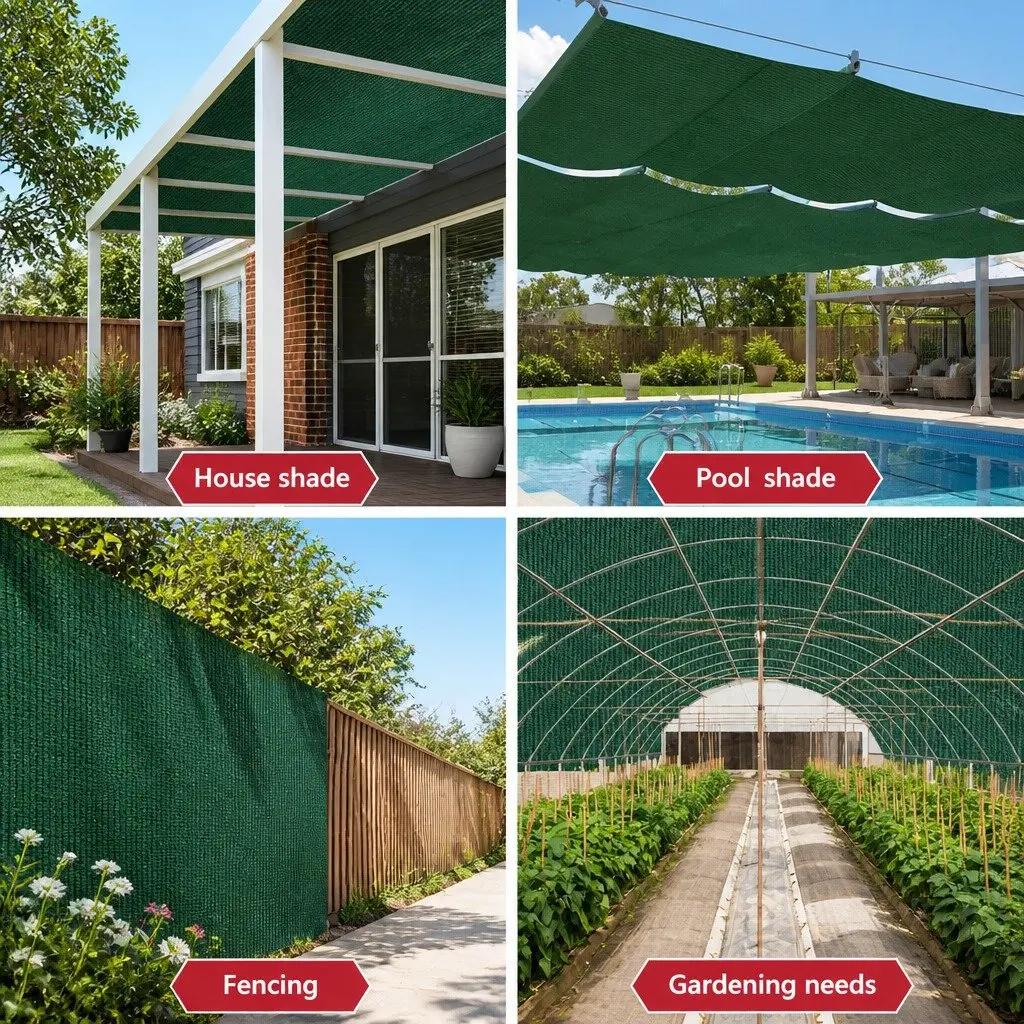 Shade Cloth Roll 3.66m x 30m UV-Stabilised Green Heavy Duty Garden Sunshade 70% Shade Block Tear Resistant Suitable for Home Agricultural Use