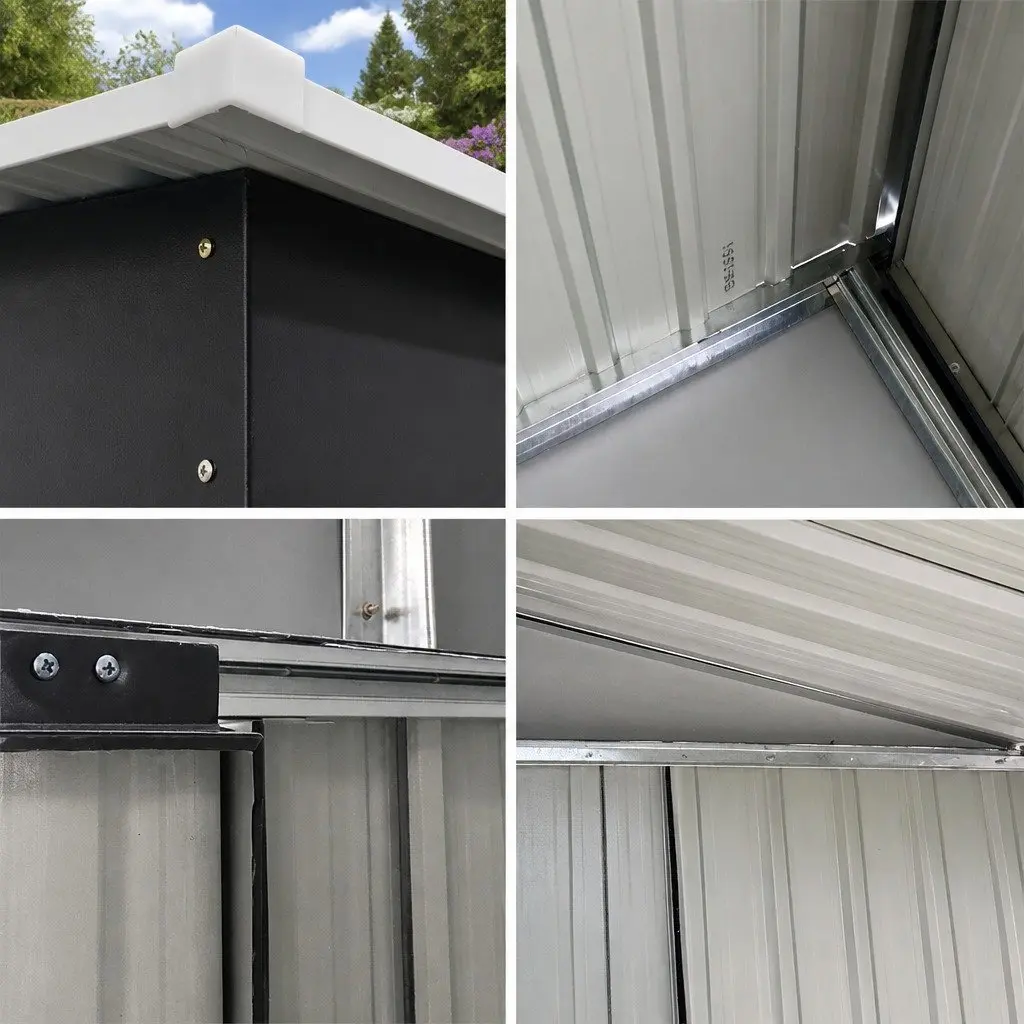 Garden Shed 1.62x0.86M Outdoor Storage Tool Workshop Shelter Sliding Door Grey