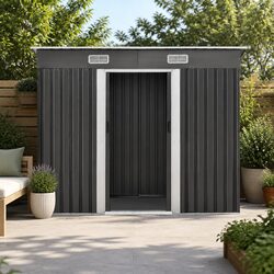 Functional Outdoor Garden Shed 2.38x1.31M in Grey