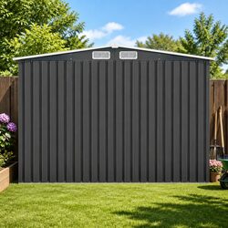 Garden Shed 2.6x3.9M Metal Base Outdoor Storage Workshop Tool Shelter Sliding
